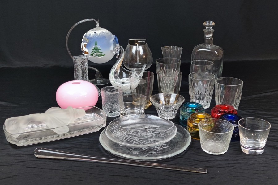 Diverse glas. Bl.a Orrefors m.m.