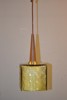 Taklampa. Glas & teak, 1960/70-talet, okänt fabrikat.