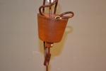 Taklampa. Glas & teak, 1960/70-talet, okänt fabrikat.