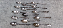 14 Kaffeskedar, Silver. 215gram.