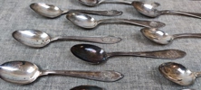 14 Kaffeskedar, Silver. 215gram.