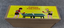 Plåtleksak. Playing Ping-Pong, Tin Toy, Kina, originalkartong.