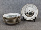 HARALAD WIBERG. 9 Samlartallrikar, "Djur i natur", Bing & Gröndal.