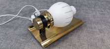 Vägglampa, Mässing & glas.
