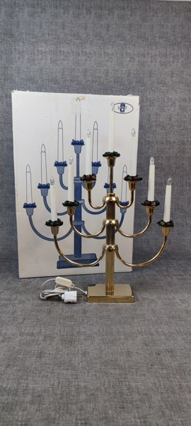 Adventsljusstake, Mässingsfärgad, originallåda.