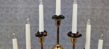 Adventsljusstake, Mässingsfärgad, originallåda.