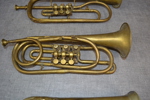 3 Blåsinstrument. Mässing, 1800/1900-talet.