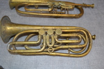 3 Blåsinstrument. Mässing, 1800/1900-talet.