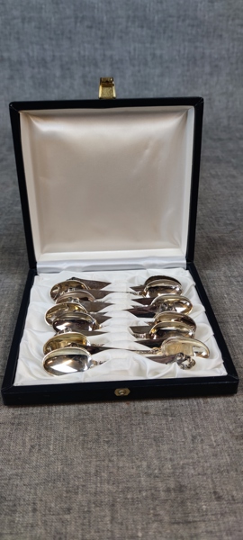 12 Kaffeskedar, Silver, 117gram, Thorvald Marthinsen, Norge.