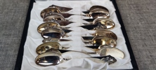 12 Kaffeskedar, Silver, 117gram, Thorvald Marthinsen, Norge.