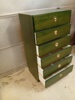 Byrå. 6 Lådor, Grön.