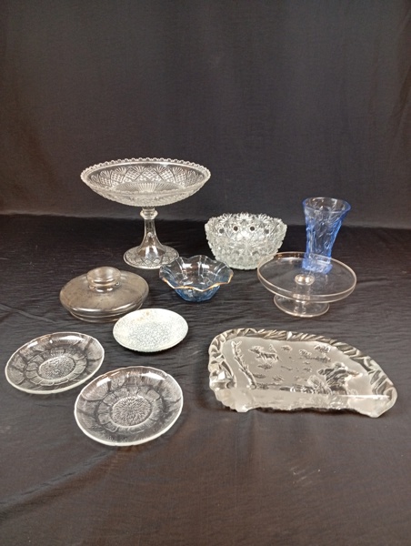Diverse glas. Bl.a mormorskål m.m.