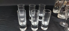Diverse glas. Bl.a 6 Grogglas med hästmotiv, Glimma m.m.