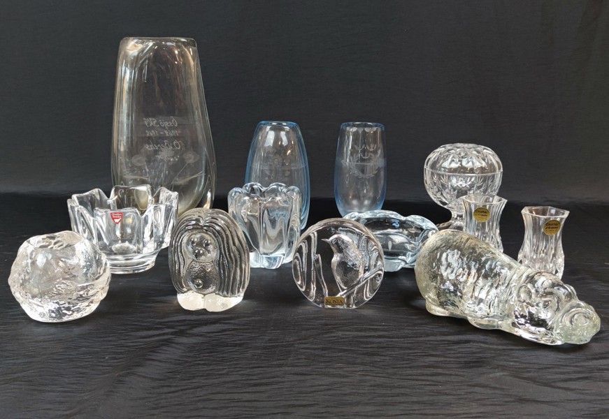 Diverse Glas. Bl.a Kosta, Orrefors, Bergdala.
