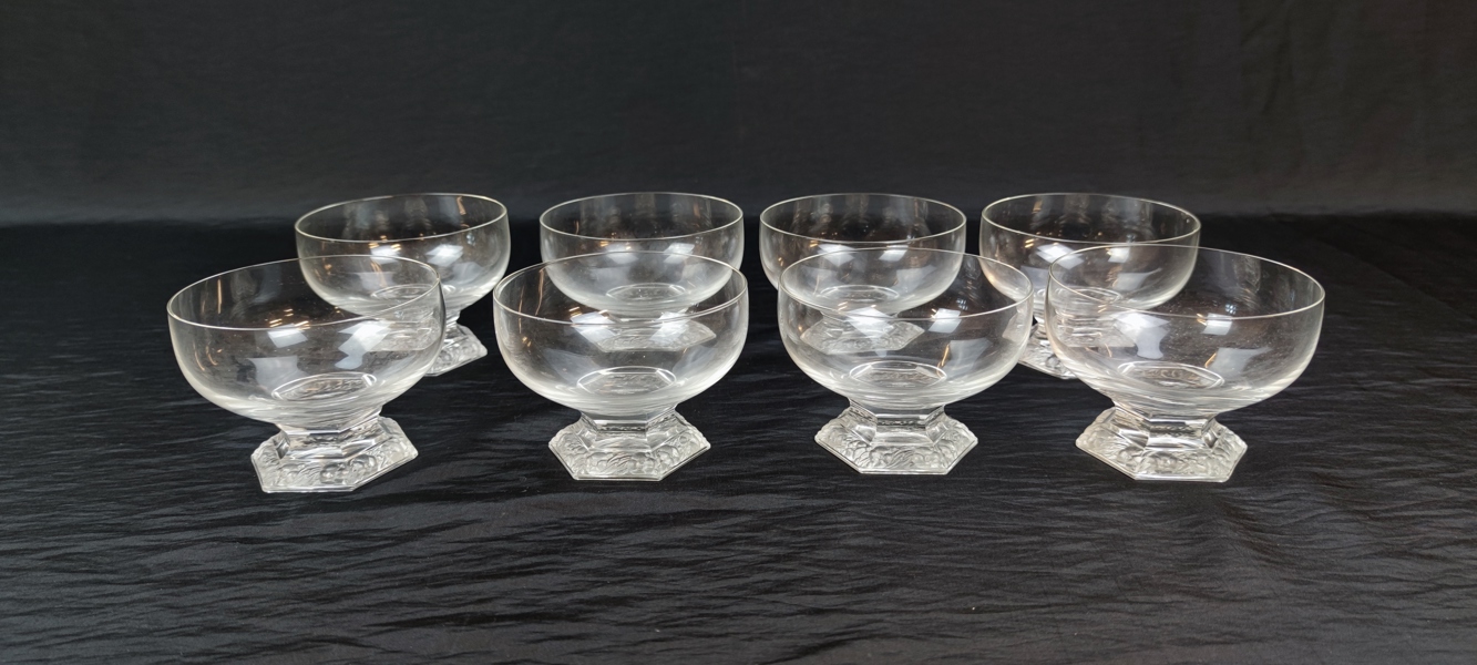 8 Dessertskålar. "Classic Rose", Glas, Rosenthal, Tyskland.