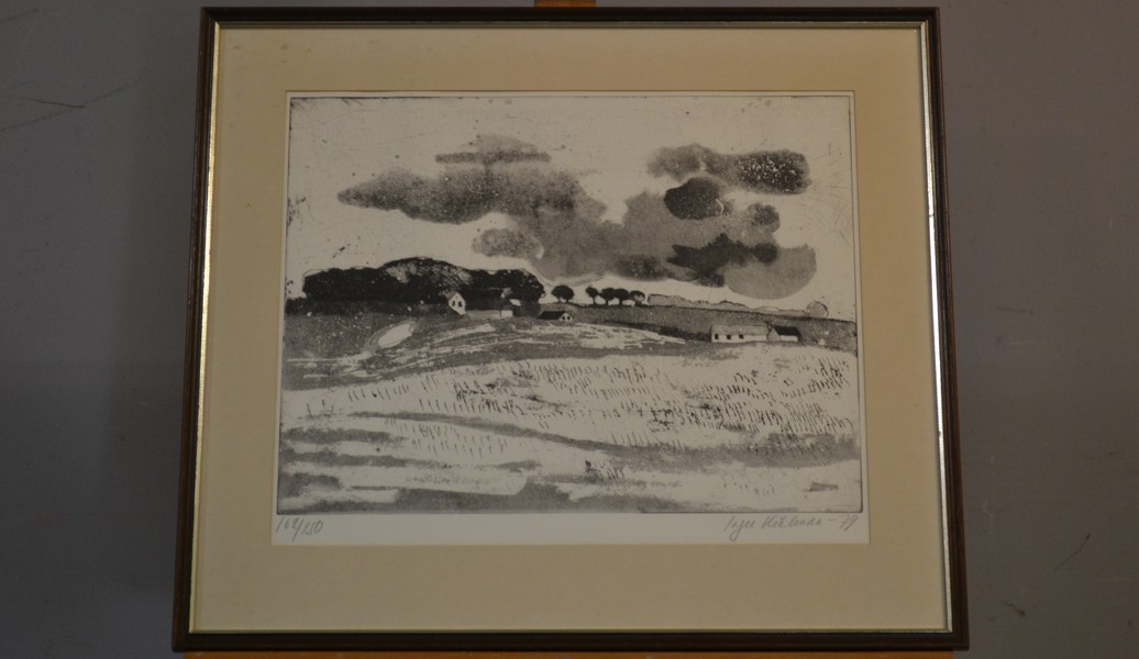 INGER KIHLMAN. Etsning, "Lantligt motiv", signerad, numrerad 162/250 & daterad -79.