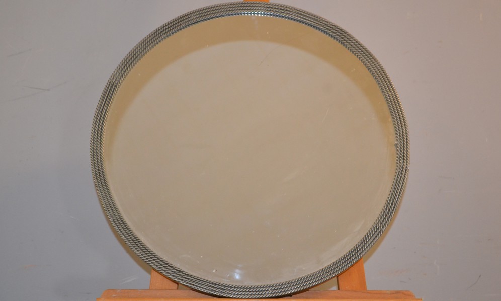 BORDSSPEGEL i tenn, Firma Svenskt Tenn, sannolikt formgiven av Estrid Ericson, 1940/50-talet.