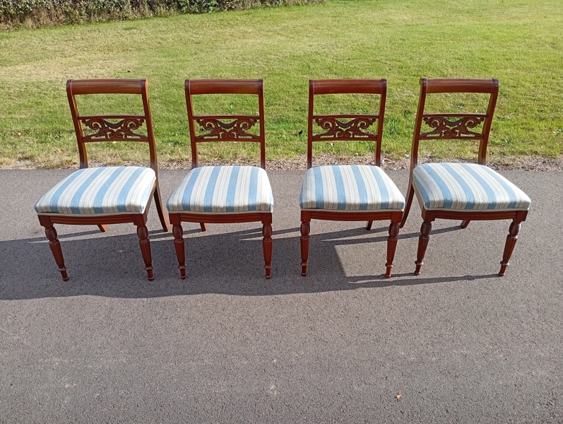 4 Stolar, Mahogny, Empire stil.