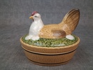 Ägghöna, porslin, Västtyskland, 1900-talet andra hälft.