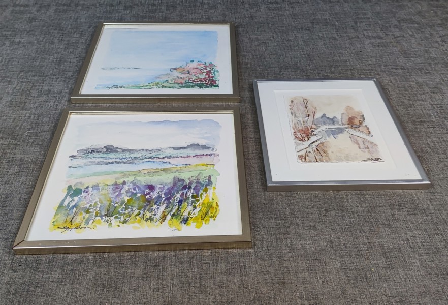 SOFIE HÅKANSSON, 3 Akvareller, signerade.