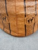 Sittpuff / Fotpall. Skinn. Orientalisk motiv.