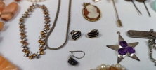 Diverse Bijouterier & 2 Damur. Bl.a något i silver m.m.