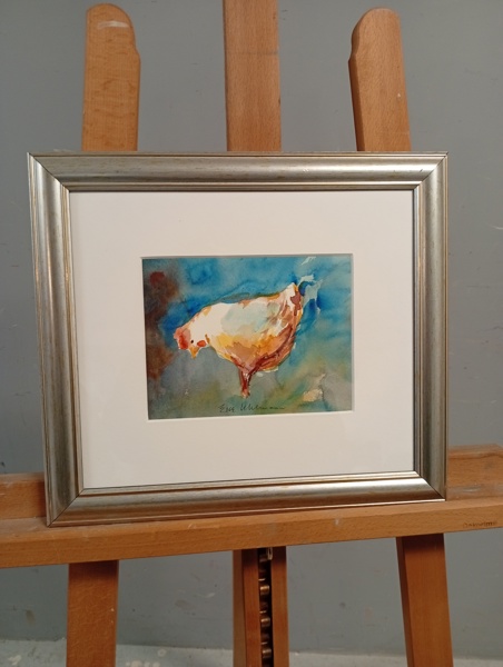 ELSA UHLMANN. Akvarell, signerad.