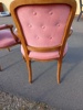 2 Karmstolar. Rokoko-stil, rosa nyans.