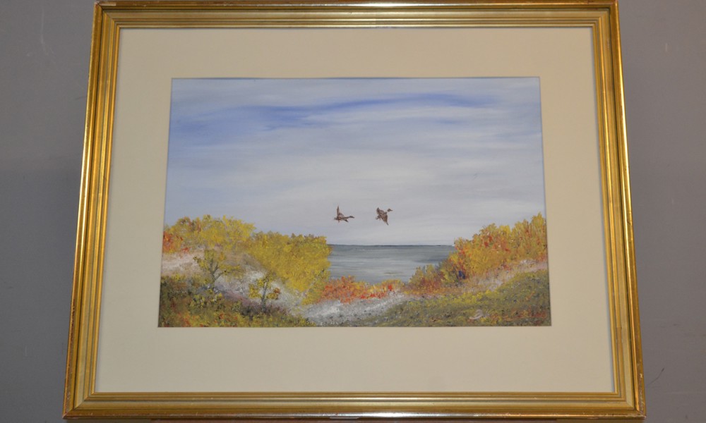 BÖRJE S BIRCH. Olja på papper, signerad.