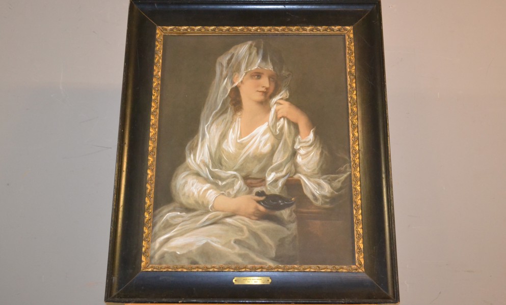 Litografi. Bemålad, efter Angelika Kauffmann.