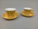 MARIANNE WESTMAN. 2 Kaffekoppar med fat, "Handy", Rörstrand, 1950-talet.