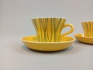 MARIANNE WESTMAN. 2 Kaffekoppar med fat, "Handy", Rörstrand, 1950-talet.