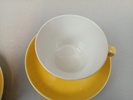 MARIANNE WESTMAN. 2 Kaffekoppar med fat, "Handy", Rörstrand, 1950-talet.