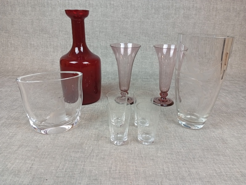 Diverse glas. Bl.a Elme, Orrefors m.m.