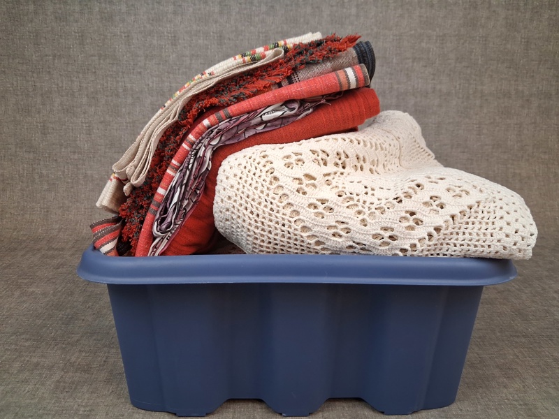 Diverse textil. Mestadels virkat.