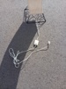 Golvlampa. Svängd, 3 ljuskällor.