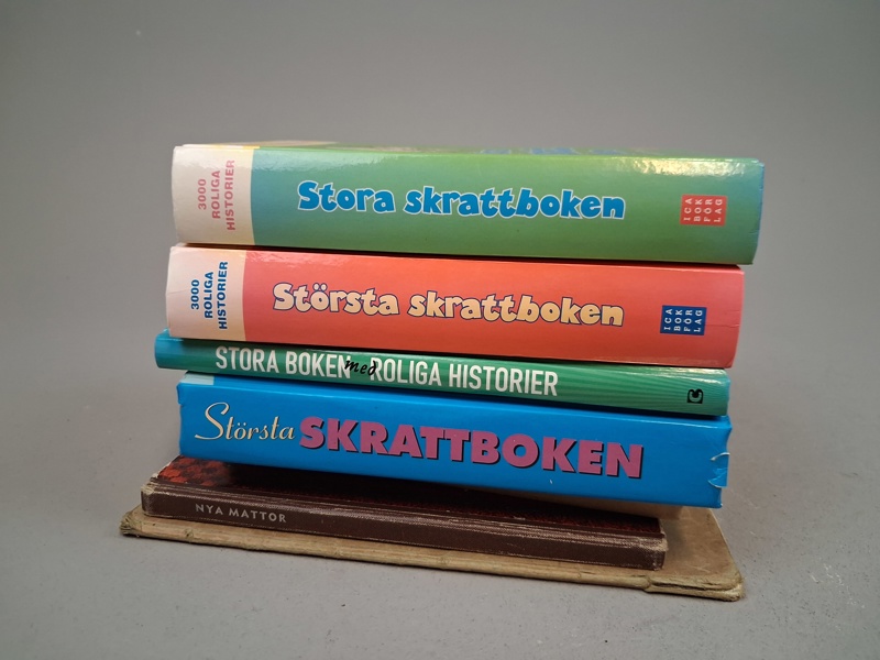 Diverse böcker. Bl.a Trasmattor och andra mattor, Ny mattor & 4 Skrattböcker.