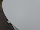 Soffbord. "Imfors". IKEA. Vitlackerat med metallstomme.
