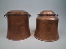 2 Kopparhinkar med lock. 1800/1900-talet.