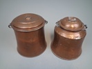 2 Kopparhinkar med lock. 1800/1900-talet.