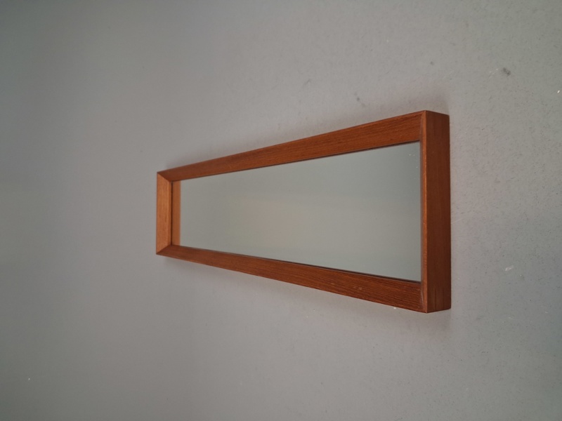 Spegel. Teak & Kristallglas, Glas-mäster, Markaryd.