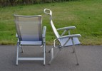 2 Campingstolar. Dukdalf, lättviksstolar, hopfällbara.
