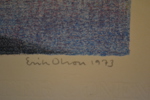 ERIK OLSON. Färglitografi, "Sökaren", signerad, daterad 1973 & numrerad 191/310.