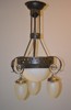 Taklampa. Jugend, 1900-talets början, metall & glas.