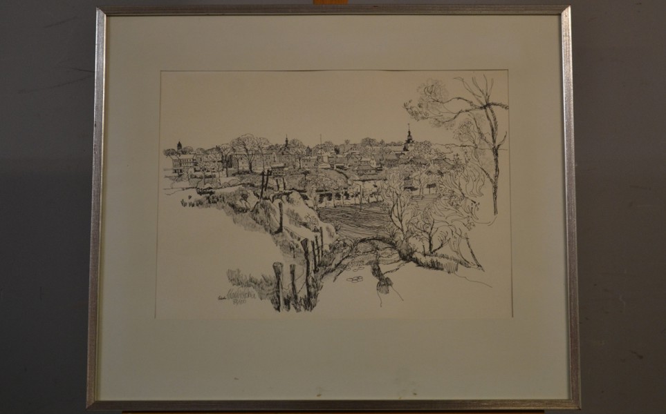CLAES FOLCKER. Litografi, "Laholm", signerad & numrerad 87/100.