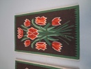 2 Bonader, flamskvävd. Flamskvävnad. Blommor.