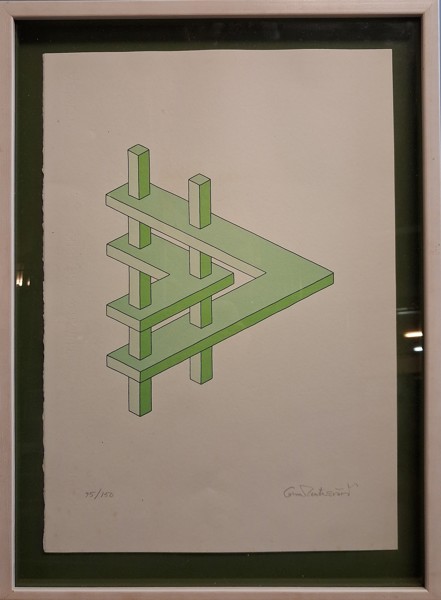 OSCAR REUTERSVÄRD. Litografi, "Omöjlig figur", signerad & numrerad 95/150.