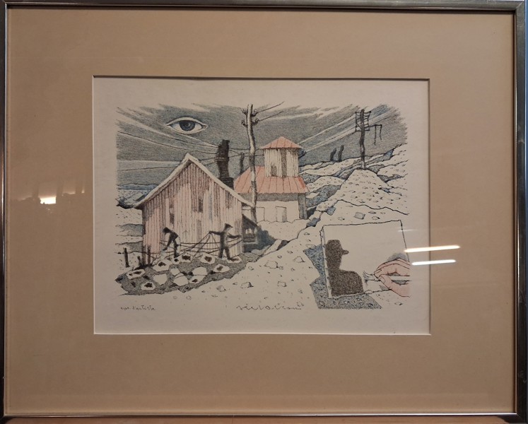 AXEL OLSON. Färglitografi, signerad.