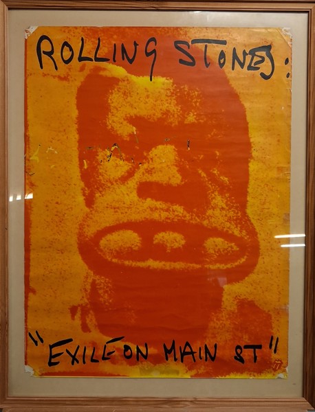 Inramad affisch. Rolling stone, "Exile on Main st".