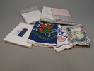Diverse textil. Bl.a Oanvända Bäddset, Lakan.